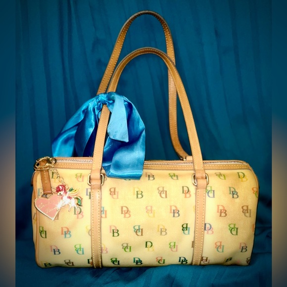 Dooney & Bourke Y2K Rainbow Zipper Signature Logo Monogram Satchel Handbag - Picture 7 of 16